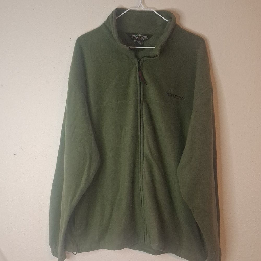 Winchester Men's Olive Zip-Up Fleece Jacket